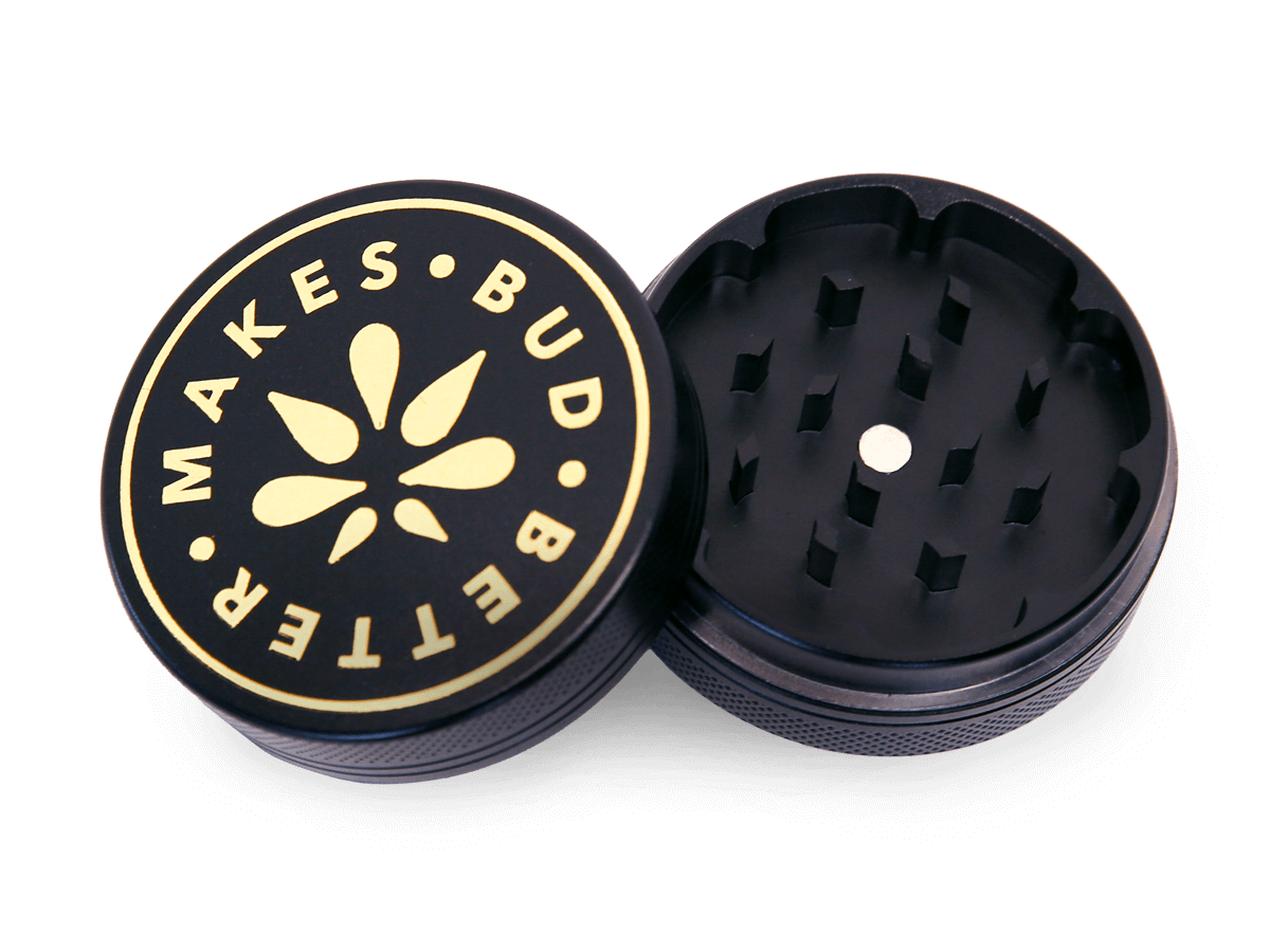 Bud Love Makes Bud Better! 2 1/16” (53mm) diameter 2-piece premium aluminum grinder. Ideal for blending Bud Love and flower together. Happy Mixing!