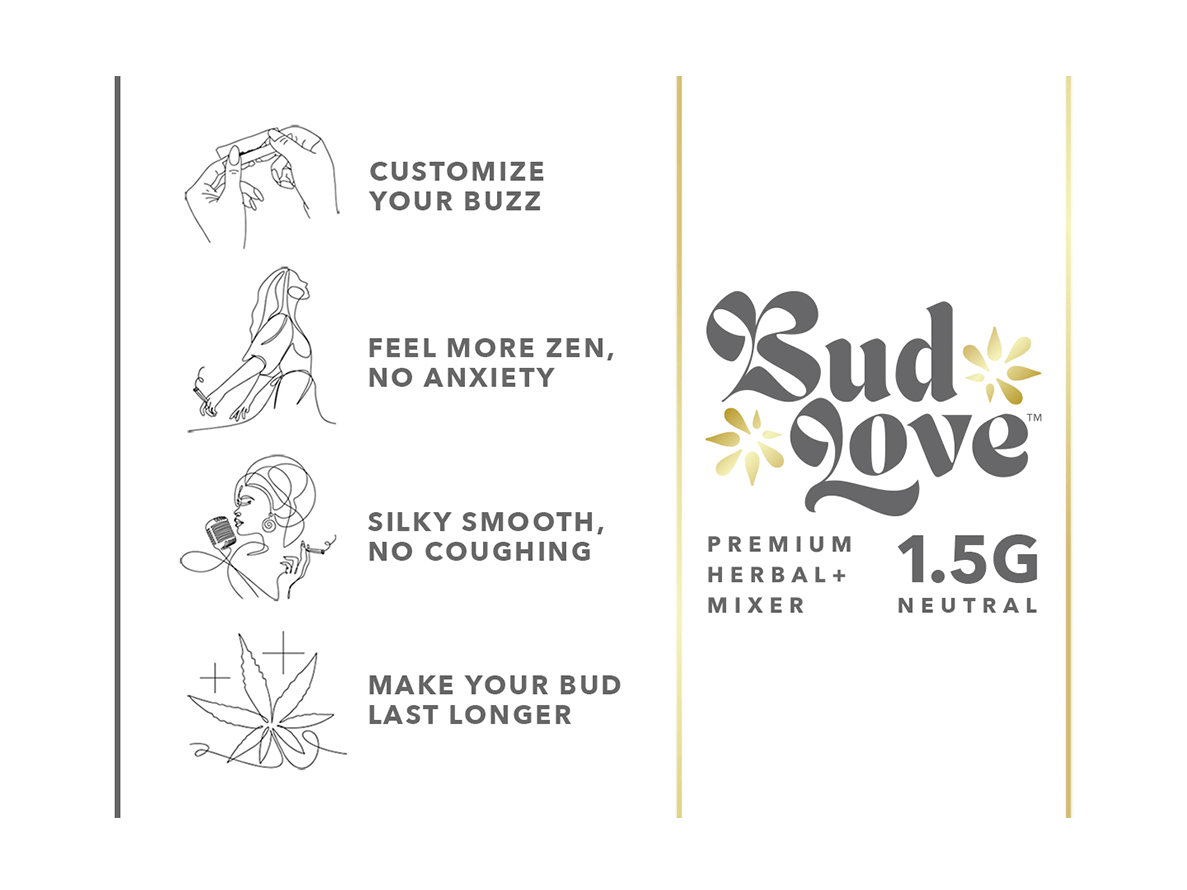 Bud Love Makes Bud Better! 1.5g resealable pouch. Unflavored– pairs well with all strains. Try some Premium Herbal+ Mixer today and become a Bud Lover!