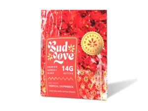 Bud Love Makes Bud Better! 14g double-seal pouch. Tropical Shipwreck flavor – pairs well with sativa strains. Try some Premium Herbal+ Mixer today and become a Bud Lover!