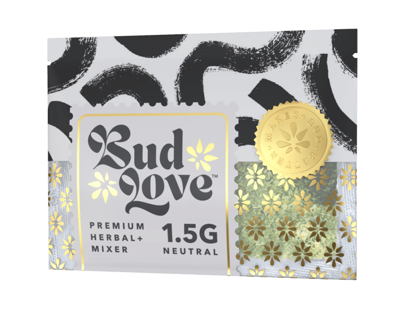 Bud Love Makes Bud Better! 1.5g resealable pouch. Unflavored– pairs well with all strains. Try some Premium Herbal+ Mixer today and become a Bud Lover!