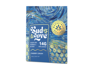Bud Love Makes Bud Better! 14g resealable pouch. Cherry Crush flavor – chill your vibe. Try some Premium Herbal+ Mixer today and become a Bud Lover!